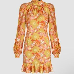 Floral Ruffle Hem Mini Dress